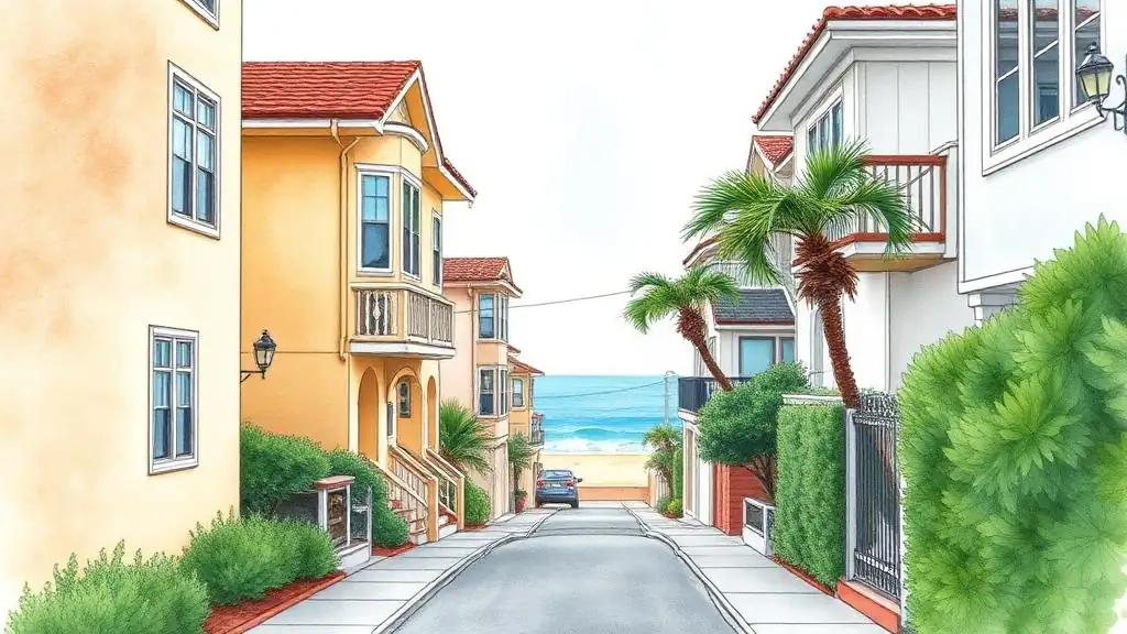 Hermosa Beach narrow walk-street and standard-lot residential context where staging, neighbor coordination, and tight build envelopes shape custom homes.
