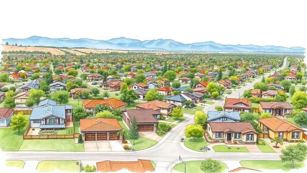 San Jose metropolitan residential context where mixed ranch and infill homes spread across the Santa Clara Valley floor.